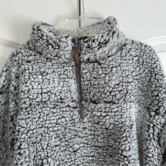 Thread & Supply Grey Sherpa Pullover with Zipper True Grit Style - Picture 13 of 16